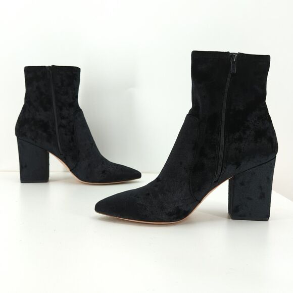 LOEFFLER RANDALL Women 9.5 B Isla Ankle Booties Boots Black Velvet Pointed Toe - Picture 5 of 9